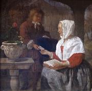 Gabriel Metsu A Girl Receiving a Letter oil painting artist